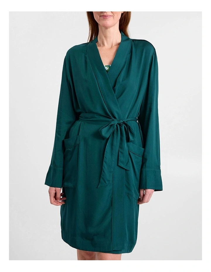 Lison Short Modal Sleep Robe in Emerald image 3