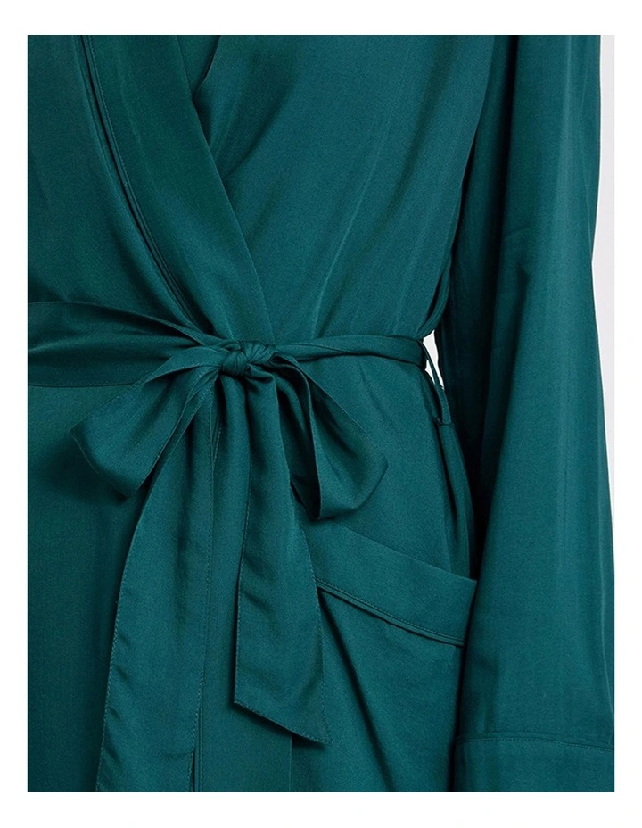 Lison Short Modal Sleep Robe in Emerald image 5