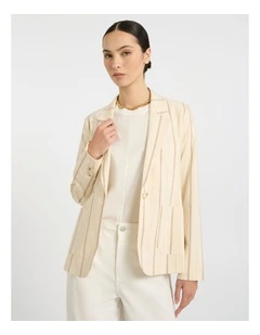 Trey Stripe Blazer in Ivory Stripe