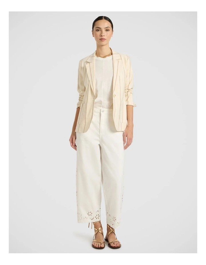 Trey Stripe Blazer in Ivory Stripe image 1