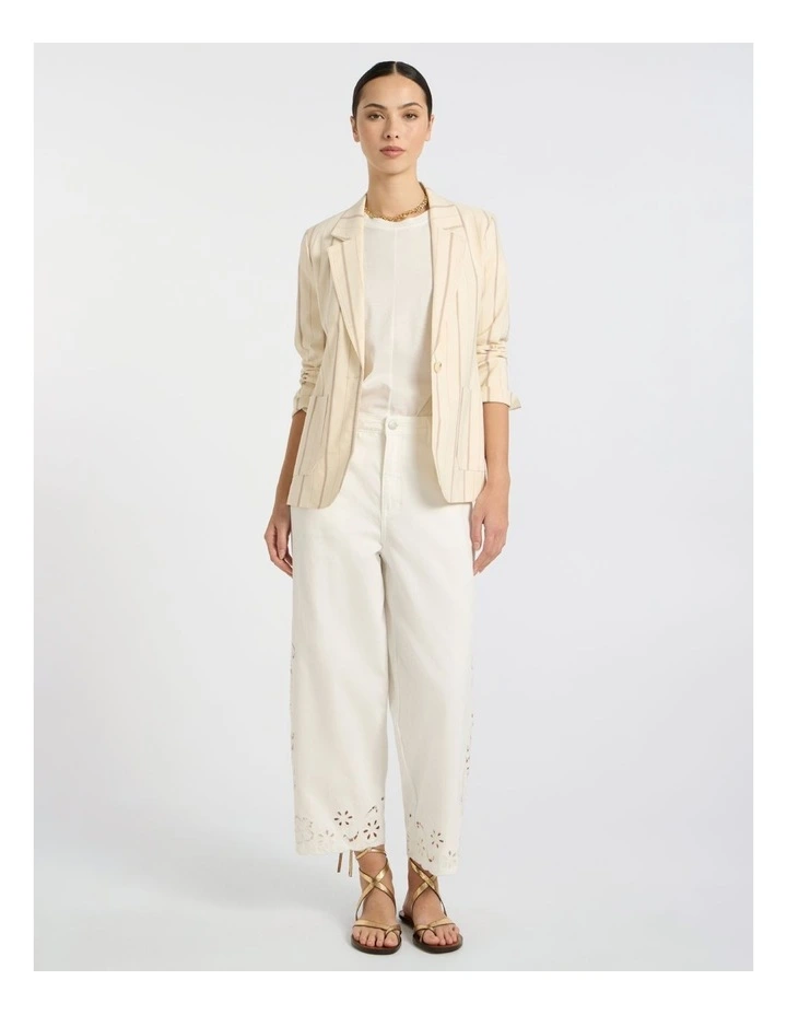 Trey Stripe Blazer in Ivory Stripe image 2