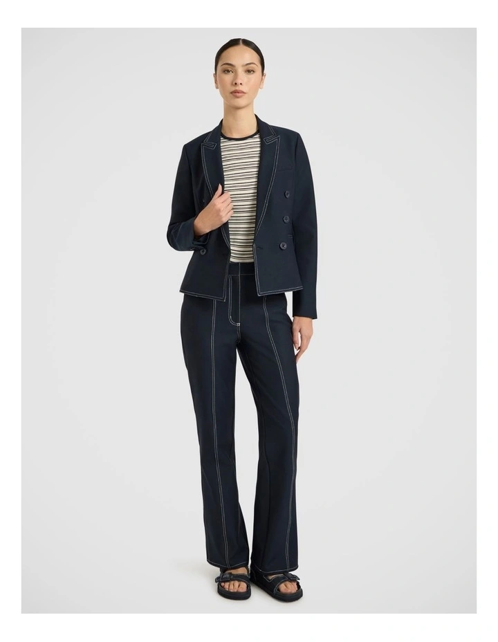 Manhattan Contrast Blazer in Navy image 1