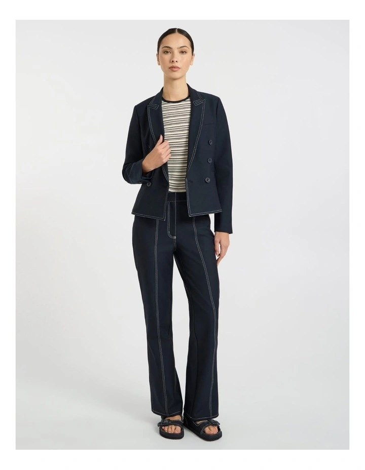 Manhattan Contrast Blazer in Navy image 2