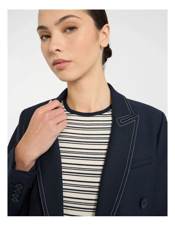 Manhattan Contrast Blazer in Navy image 3