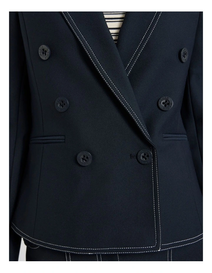 Manhattan Contrast Blazer in Navy image 4