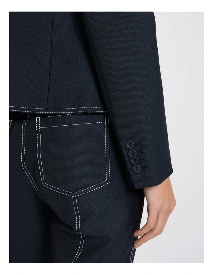 Manhattan Contrast Blazer in Navy image 5