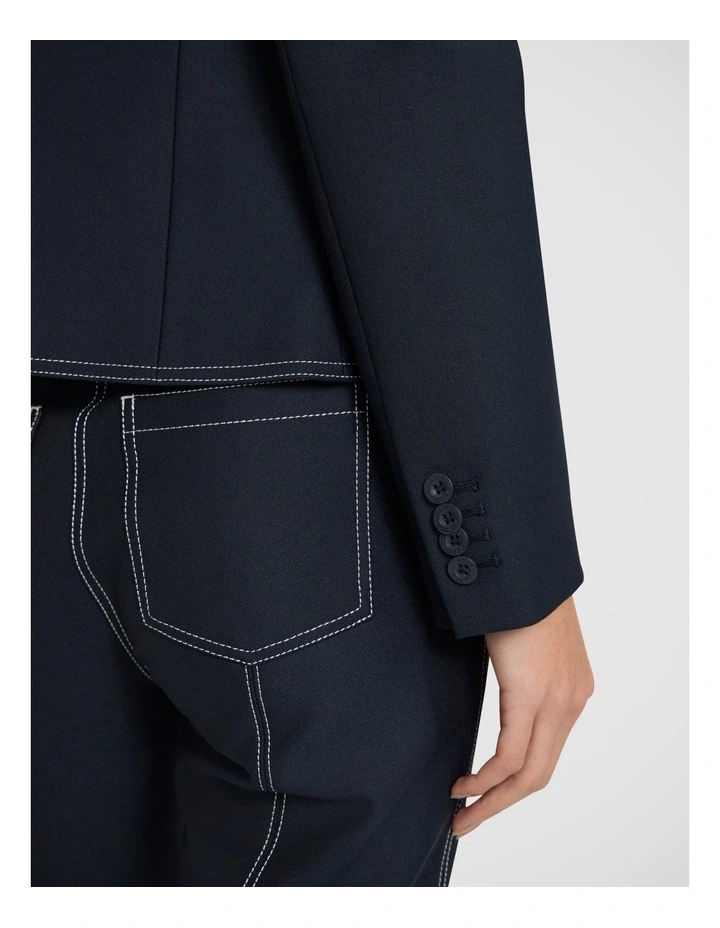 Manhattan Contrast Blazer in Navy image 5