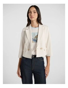 Montano Cropped Jacket in Ivory