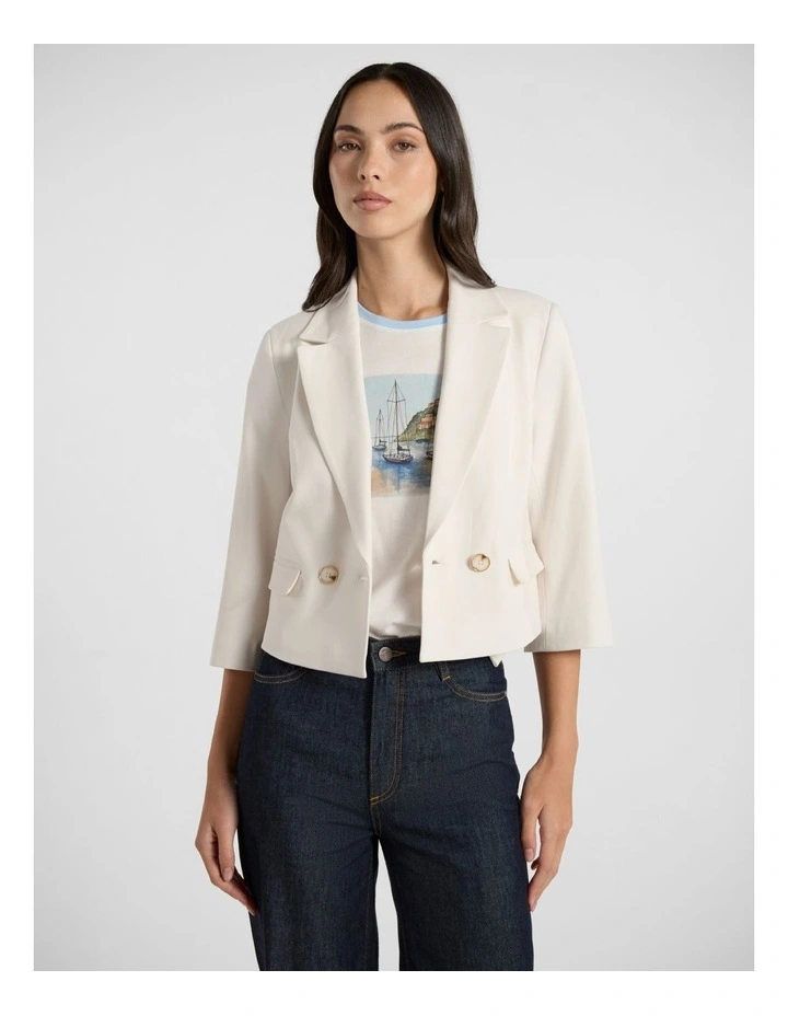 Montano Cropped Jacket in Ivory image 1