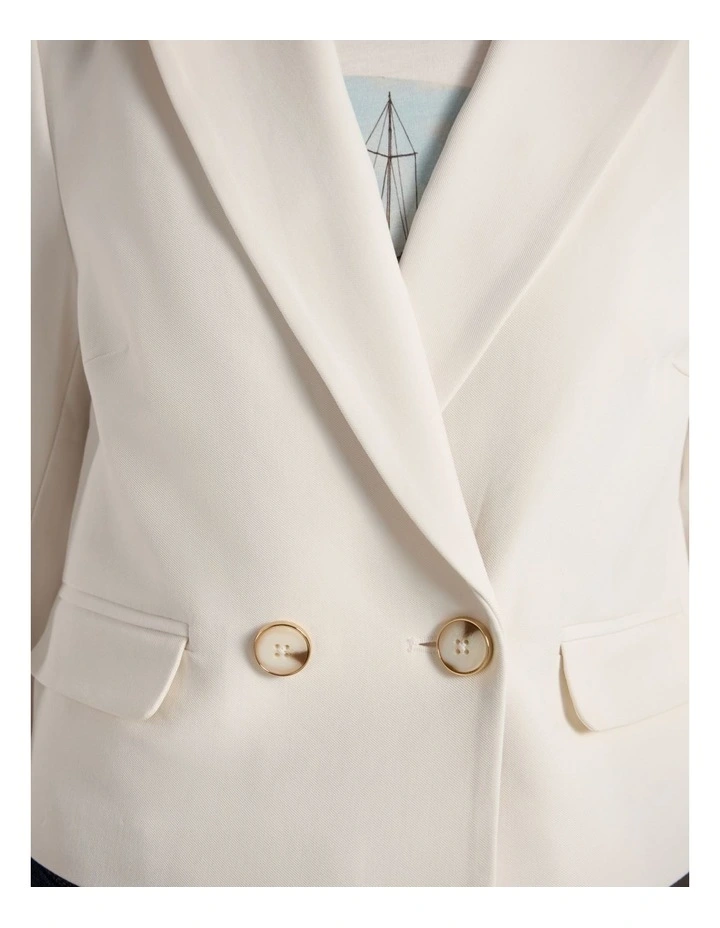 Montano Cropped Jacket in Ivory image 4
