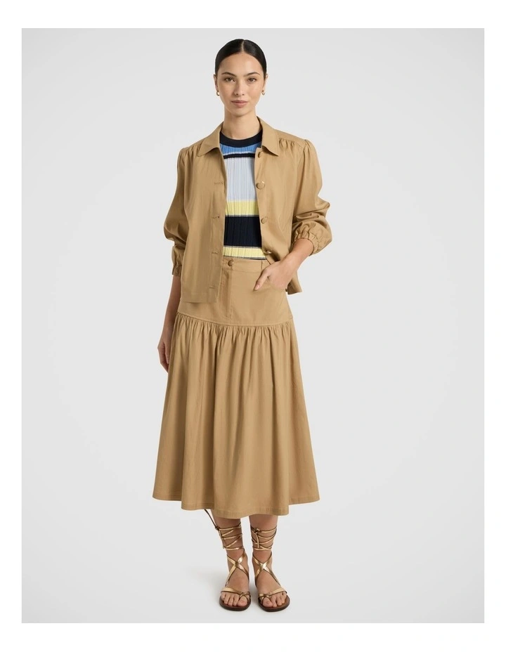 Ansel Linen Blend Jacket in Tan image 1