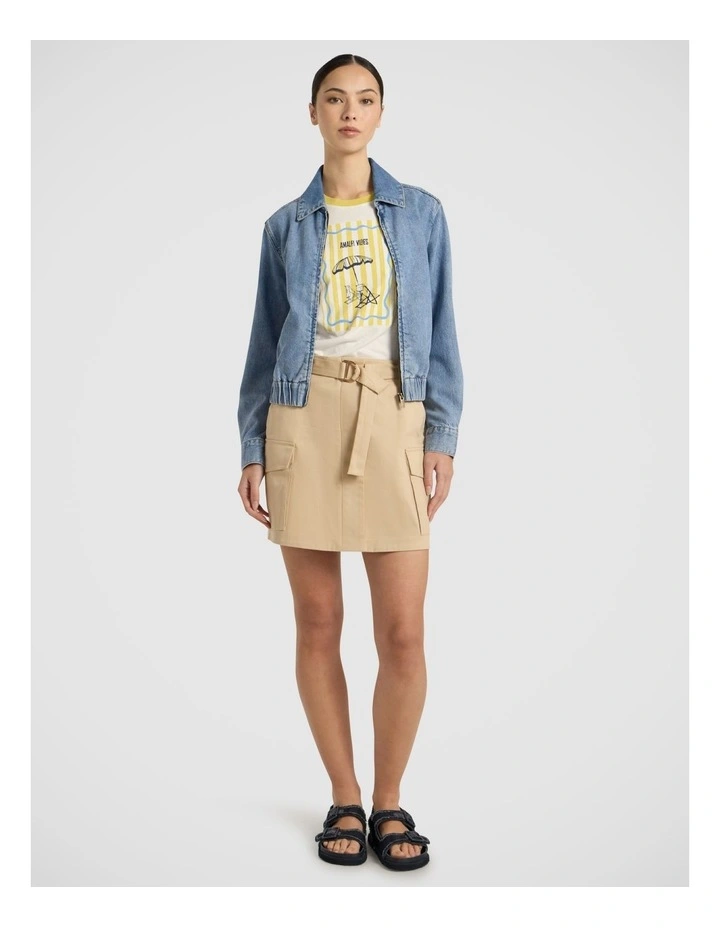 Sebastian Denim Bomber Jacket in Matilda Blue image 1