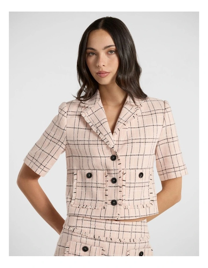 Final Bow Tweed Jacket in Pink Multi image 1