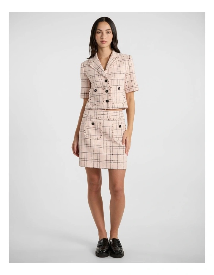 Final Bow Tweed Jacket in Pink Multi image 2