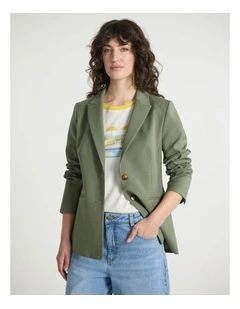 Austen Tailored Blazer in Olive Green