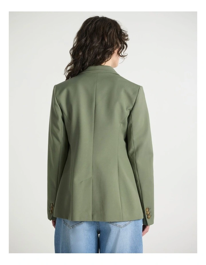 Austen Tailored Blazer in Olive Green image 3
