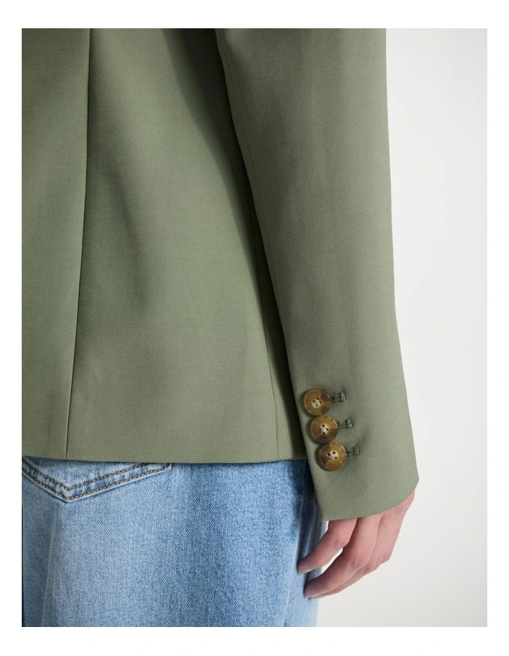 Austen Tailored Blazer in Olive Green image 4