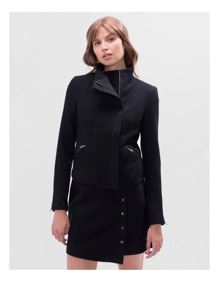 Lani Felted Wool Jacket in Black image 1