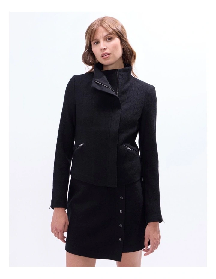 Lani Felted Wool Jacket in Black image 2
