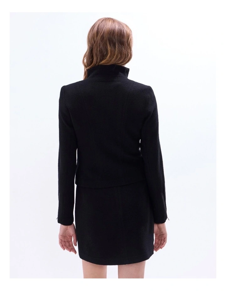 Lani Felted Wool Jacket in Black image 3