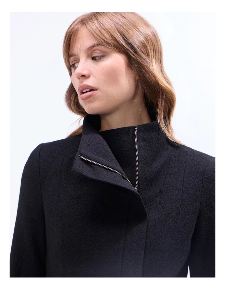 Lani Felted Wool Jacket in Black image 4