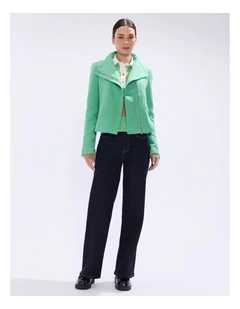 Lani Felted Wool Jacket in Apple Green