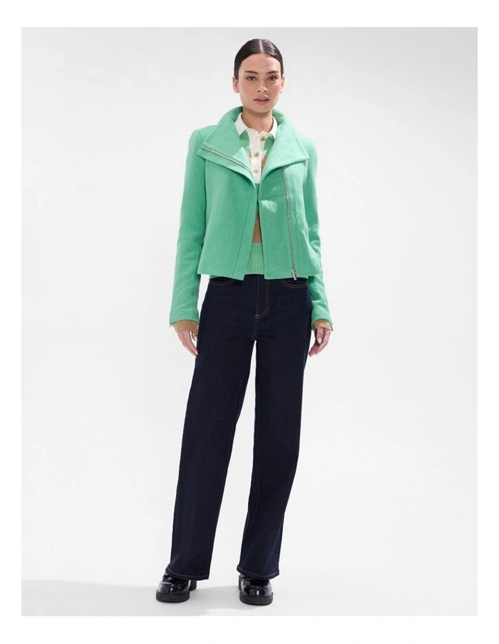 Lani Felted Wool Jacket in Apple Green image 2