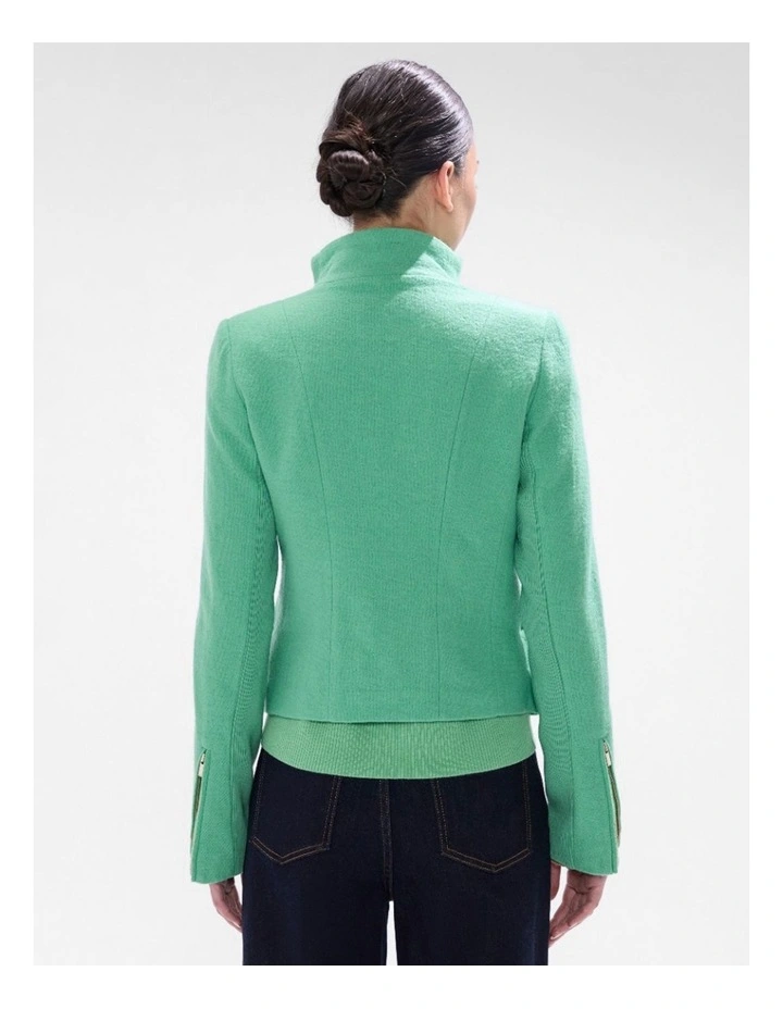 Lani Felted Wool Jacket in Apple Green image 3
