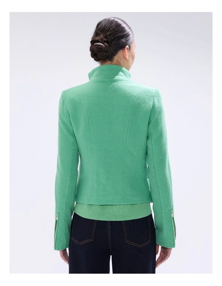 Lani Felted Wool Jacket in Apple Green image 4