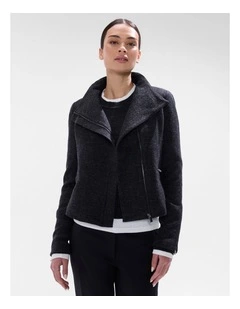 Lani Felted Wool Jacket in Charcoal Melange