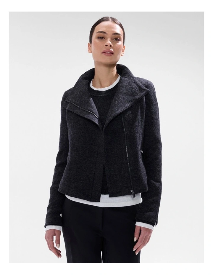 Lani Felted Wool Jacket in Charcoal Melange image 1