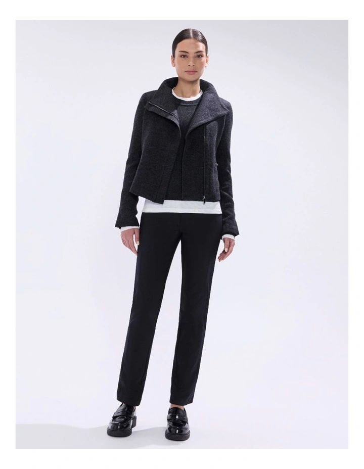 Lani Felted Wool Jacket in Charcoal Melange image 1