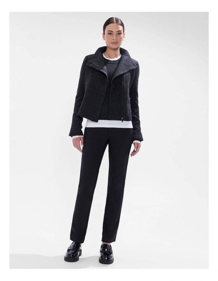 Lani Felted Wool Jacket in Charcoal Melange image 2