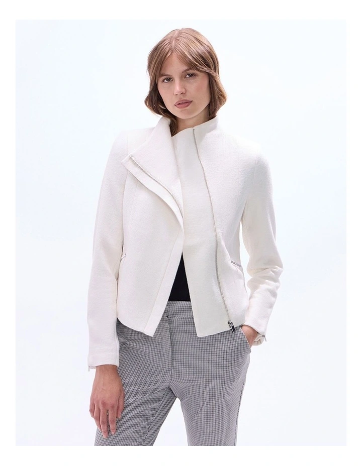Lani Felted Wool Jacket in Ivory image 2