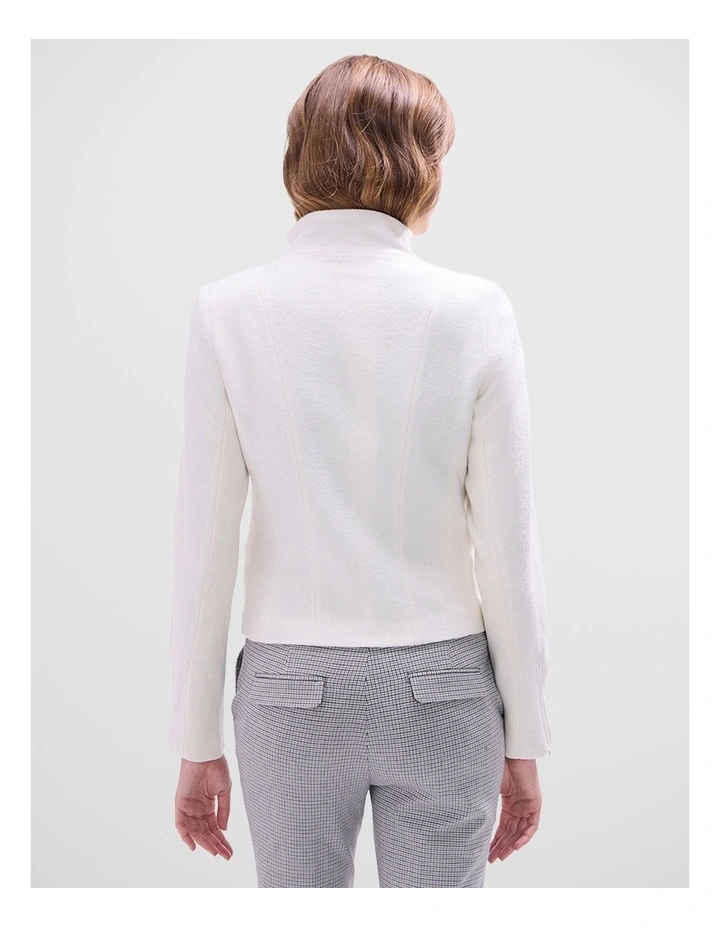Lani Felted Wool Jacket in Ivory image 3