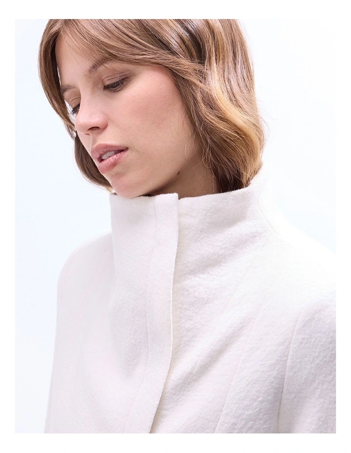 Lani Felted Wool Jacket in Ivory image 3