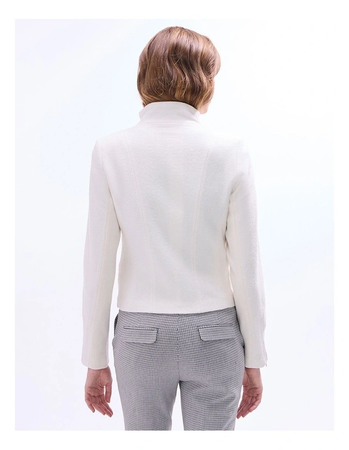 Lani Felted Wool Jacket in Ivory image 4