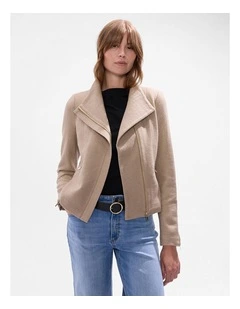 Lani Felted Wool Jacket in Sesame Brown
