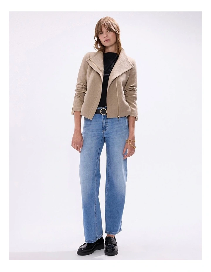 Lani Felted Wool Jacket in Sesame Brown image 1