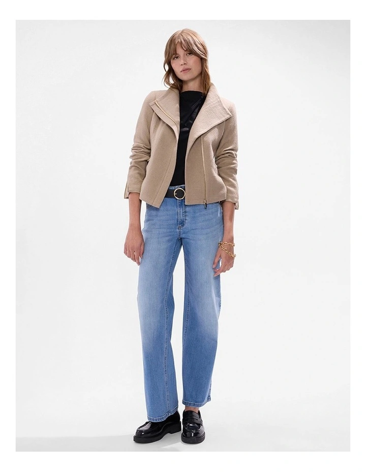Lani Felted Wool Jacket in Sesame Brown image 2