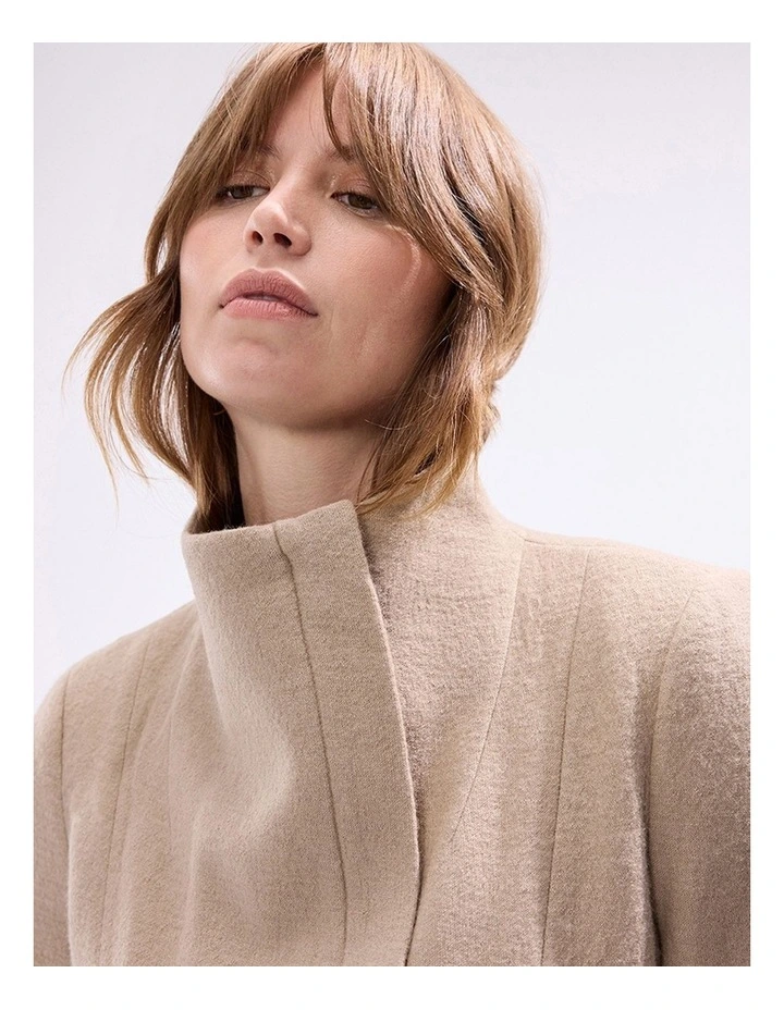 Lani Felted Wool Jacket in Sesame Brown image 2