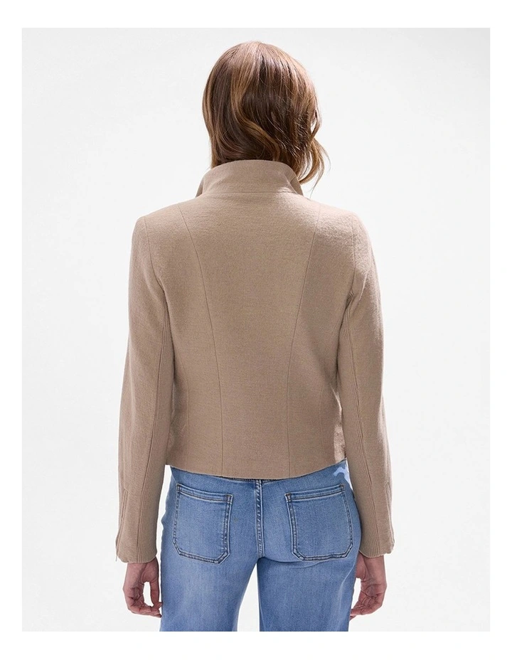 Lani Felted Wool Jacket in Sesame Brown image 3