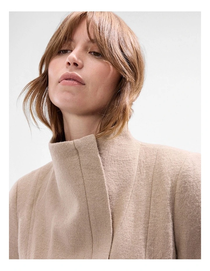 Lani Felted Wool Jacket in Sesame Brown image 4