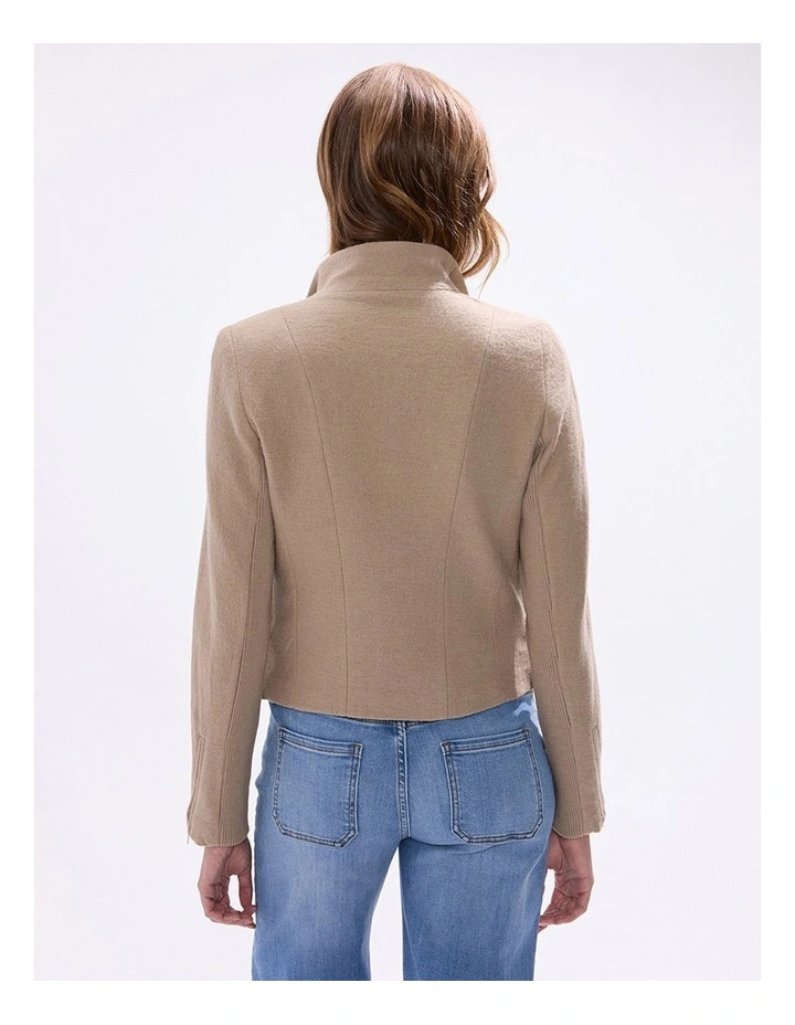 Lani Felted Wool Jacket in Sesame Brown image 5