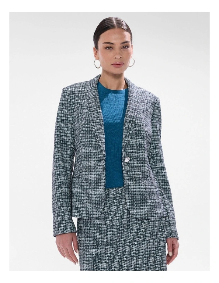Tweed Ur Luv Blazer in Green Multi image 1