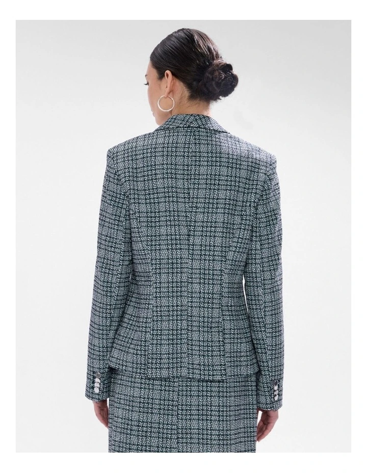 Tweed Ur Luv Blazer in Green Multi image 3