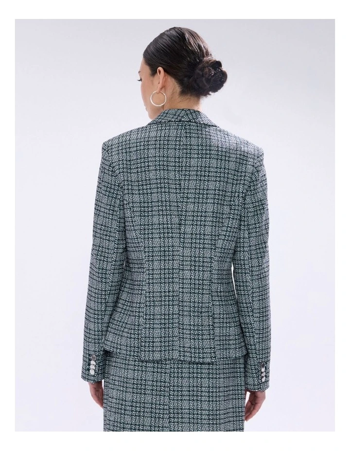 Tweed Ur Luv Blazer in Green Multi image 4