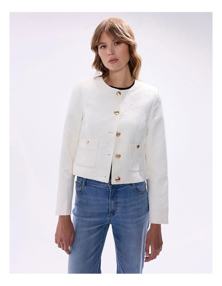 The Vault Jacquard Jacket in Ivory image 2