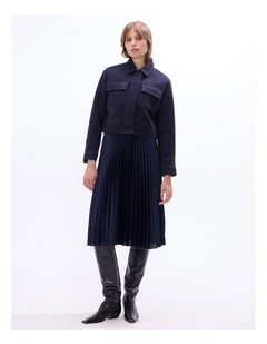 Eris Relaxed Wool Jacket in Midnight
