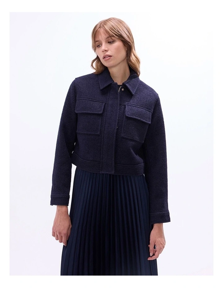 Eris Relaxed Wool Jacket in Midnight image 2